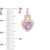 Thumbnail Image 3 of Heart-Shaped Amethyst and Lab-Created White Sapphire Pendant and Earring Set in Sterling Silver and 18K Rose Gold Plate