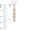 Thumbnail Image 3 of Oval Morganite and Diamond Accent Three Stone Pendant and Ring Set in Sterling Silver with 10K Rose Gold Plate - Size 7