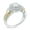 Thumbnail Image 1 of 1-1/4 CT. T.W. Diamond Layered Frame Past Present Future® Engagement Ring in 14K Two-Tone Gold