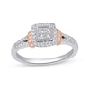 Thumbnail Image 1 of 1/2 CT. T.W. Princess-Cut Quad Diamond Frame Collar Split Shank Ring in 10K Two-Tone Gold