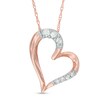 Thumbnail Image 0 of 1/10 CT. T.W. Diamond Tilted Heart Pendant in 10K Rose Gold