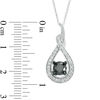 Thumbnail Image 2 of 1 CT. T.W. Enhanced Black and White Diamond Teardrop Pendant in 10K White Gold