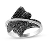 Thumbnail Image 0 of EFFY™ Collection 2-1/5 CT. T.W. Black and White Diamond Bypass Ring in 14K White Gold