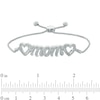 Thumbnail Image 2 of 1/20 CT. T.W. Diamond Heart "mom" Bolo Bracelet in Sterling Silver - 9.5"