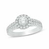 Thumbnail Image 0 of Celebration Ideal 1-1/5 CT. T.W. Diamond Frame Double Row Engagement Ring in 14K White Gold (I/I1)