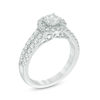 Thumbnail Image 2 of Celebration Ideal 1-1/5 CT. T.W. Certified Diamond Frame Double Row Engagement Ring in 14K White Gold (I/I1)