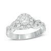 Thumbnail Image 0 of Celebration Ideal 1 CT. T.W. Diamond Frame Loose Braid Shank Engagement Ring in 14K White Gold (I/I1)