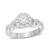 Thumbnail Image 1 of Celebration Ideal 1 CT. T.W. Diamond Frame Loose Braid Shank Engagement Ring in 14K White Gold (I/I1)