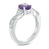 Thumbnail Image 2 of Oval Amethyst and Lab-Created White Sapphire Pendant, Earrings and Ring Set in Sterling Silver - Size 7