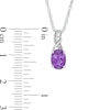 Thumbnail Image 3 of Oval Amethyst and Lab-Created White Sapphire Pendant, Earrings and Ring Set in Sterling Silver - Size 7