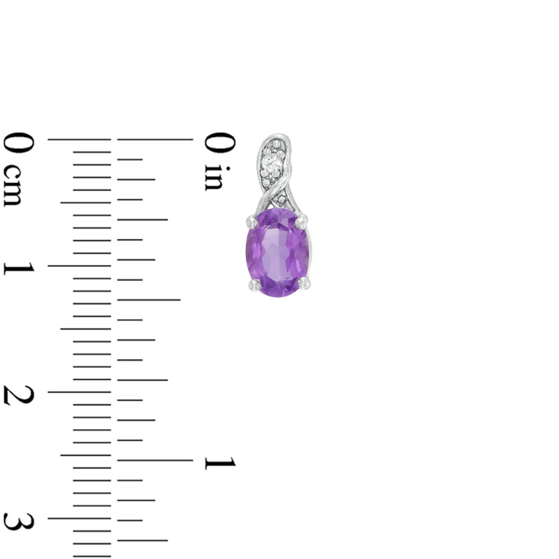 Oval Amethyst and Lab-Created White Sapphire Pendant, Earrings and Ring Set in Sterling Silver - Size 7