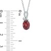 Thumbnail Image 2 of Oval Garnet and Lab-Created White Sapphire Loop Pendant in Sterling Silver