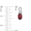 Oval Garnet and Lab-Created White Sapphire Loop Drop Earrings in Sterling Silver