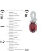 Oval Garnet and Lab-Created White Sapphire Loop Drop Earrings in Sterling Silver