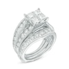 Thumbnail Image 1 of 3-3/8 CT. T.W. Quad Princess-Cut Diamond Bridal Set in 14K White Gold
