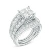 Thumbnail Image 2 of 3-3/8 CT. T.W. Quad Princess-Cut Diamond Bridal Set in 14K White Gold