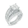 Thumbnail Image 1 of 3-3/8 CT. T.W. Quad Princess-Cut Diamond Bridal Set in 14K White Gold