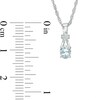 Thumbnail Image 3 of Oval Aquamarine and Diamond Accent Collar Pendant and Ring Set in Sterling Silver - Size 7