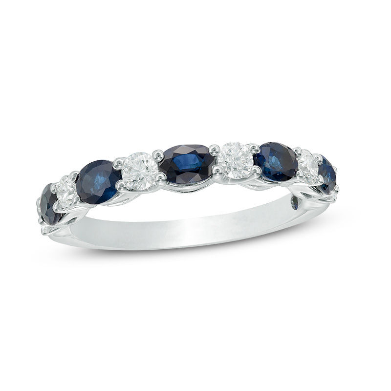 Vera Wang Love Collection Oval Blue Sapphire and 3/8 CT. T.W.