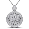 Thumbnail Image 0 of 1/10 CT. T.W. Diamond Flower Vintage-Style Medallion Locket Pendant in Sterling Silver