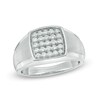 Thumbnail Image 1 of 1/2 CT. T.W. Diamond Square Composite Brushed Finish Ring in 10K Gold