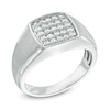 Thumbnail Image 2 of 1/2 CT. T.W. Diamond Square Composite Brushed Finish Ring in 10K Gold