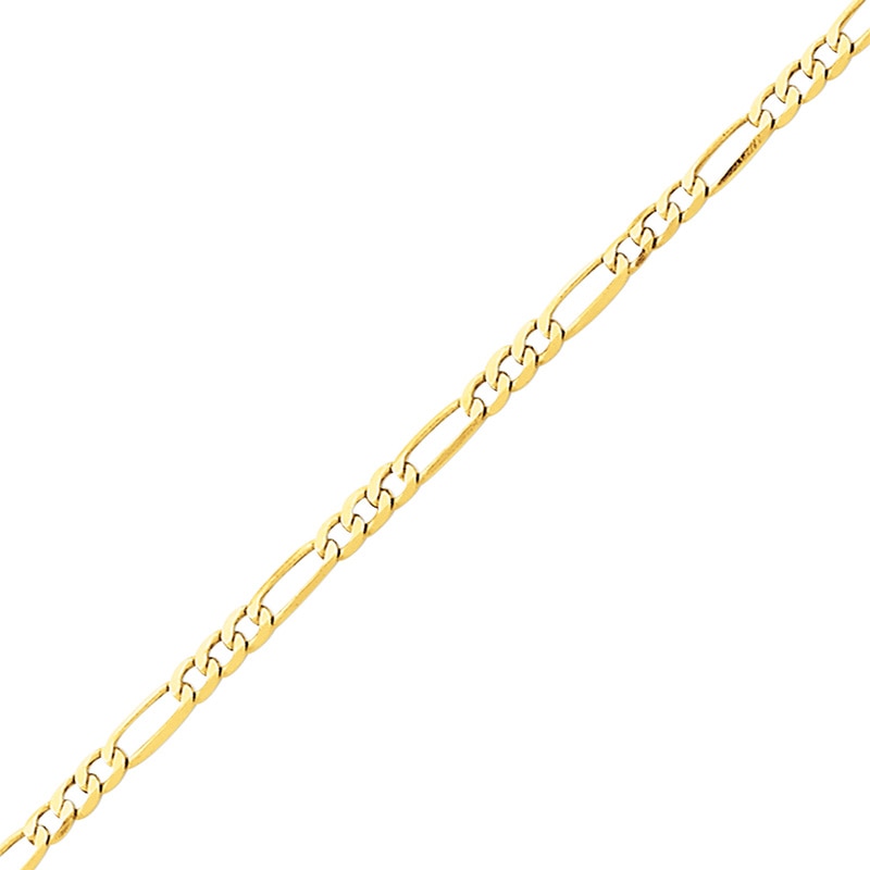 Main Image 1 of Polished Figaro Link Anklet in 14K Gold - 10"