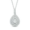 Thumbnail Image 1 of 1/4 CT. T.W. Diamond Double Frame Teardrop Pendant in 10K White Gold