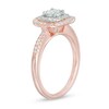 Thumbnail Image 1 of 1/2 CT. T.W. Diamond Double Cushion Frame Engagement Ring in 10K Two-Tone Gold