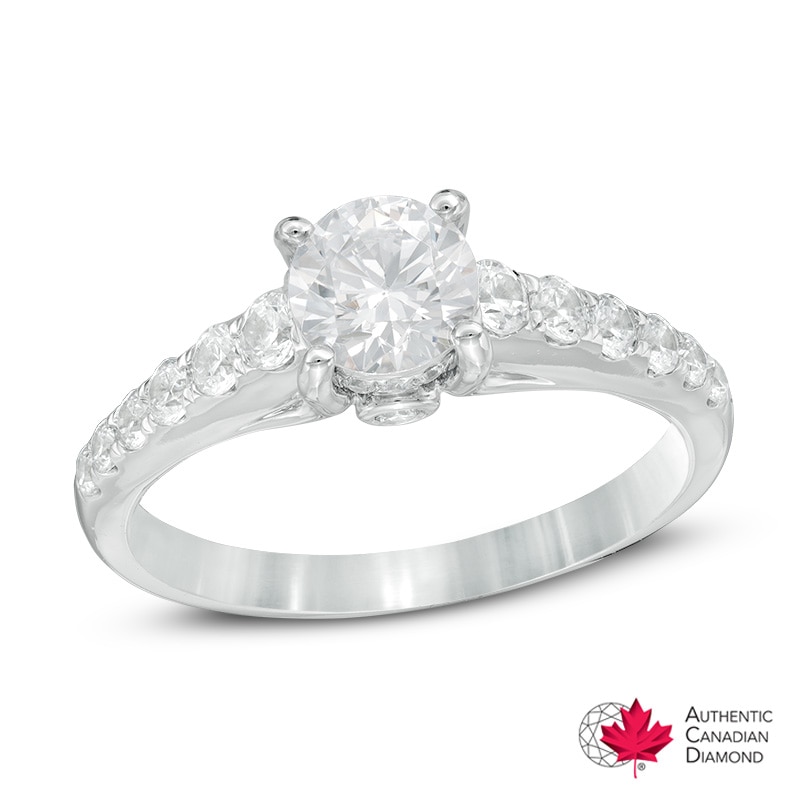 1-1/4 CT. T.W. Certified Canadian Diamond Engagement Ring in 14K White Gold (I/I2)