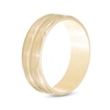 Thumbnail Image 1 of Men's 7.0mm Comfort Fit Striped Wedding Band in 14K Gold