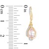 Thumbnail Image 1 of Pear-Shaped Morganite and Diamond Accent Teardrop Earrings in 10K Gold