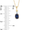 Thumbnail Image 2 of Oval Lab-Created Blue Sapphire and Diamond Accent Pendant in 10K Gold