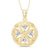Thumbnail Image 1 of Diamond-Cut Heart-Shaped Clover Pendant in 10K Two-Tone Gold