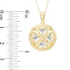 Thumbnail Image 2 of Diamond-Cut Heart-Shaped Clover Pendant in 10K Two-Tone Gold