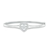 Thumbnail Image 0 of 5.5mm Lab-Created White Sapphire Heart Frame Bangle in Sterling Silver