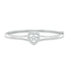 Thumbnail Image 1 of 5.5mm Lab-Created White Sapphire Heart Frame Bangle in Sterling Silver