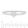 Thumbnail Image 1 of 5.5mm Lab-Created White Sapphire Heart Frame Bangle in Sterling Silver