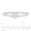 Thumbnail Image 2 of 5.5mm Lab-Created White Sapphire Heart Frame Bangle in Sterling Silver