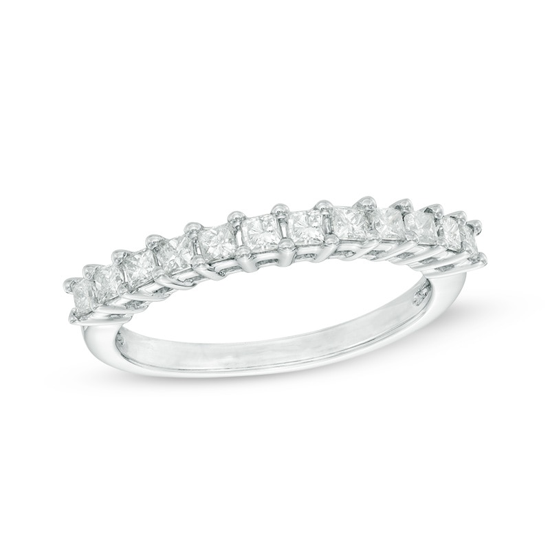 Main Image 1 of 1/2 CT. T.W. Princess-Cut Diamond Anniversary Band in 10K White Gold