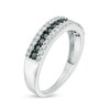 Thumbnail Image 2 of 1/2 CT. T.W. Enhanced Black and White Diamond Three Row Anniversary Band in 10K White Gold