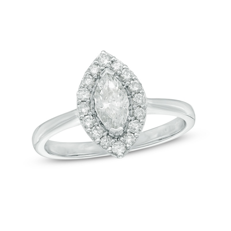 Main Image 1 of 3/4 CT. T.W. Marquise Diamond Frame Engagement Ring in 10K White Gold