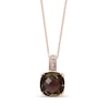 Thumbnail Image 1 of EFFY™ Collection 10.0mm Smoky Quartz and Diamond Accent Pendant in 14K Rose Gold