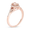Thumbnail Image 2 of Oval Morganite and 1/5 CT. T.W. Diamond Frame Ring in 10K Rose Gold