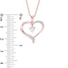 Thumbnail Image 1 of 4.0mm Morganite and Diamond Accent Ribbon Heart Pendant in Sterling Silver with 10K Rose Gold Plate