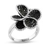 Thumbnail Image 0 of EFFY™ Collection 1-3/8 CT. T.W. Black and White Diamond Pinwheel Flower Ring in 14K White Gold