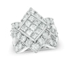 Thumbnail Image 0 of 5 CT. T.W. Princess-Cut Composite Diamond Square Frame Crossover Bridal Set in 14K White Gold