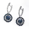 EFFY™ Collection 1 CT. T.W. Blue and White Diamond Drop Earrings in 14K White Gold