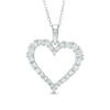 Thumbnail Image 1 of Lab-Created White Sapphire Heart Pendant in Sterling Silver
