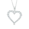 Thumbnail Image 0 of Lab-Created White Sapphire Heart Pendant in Sterling Silver